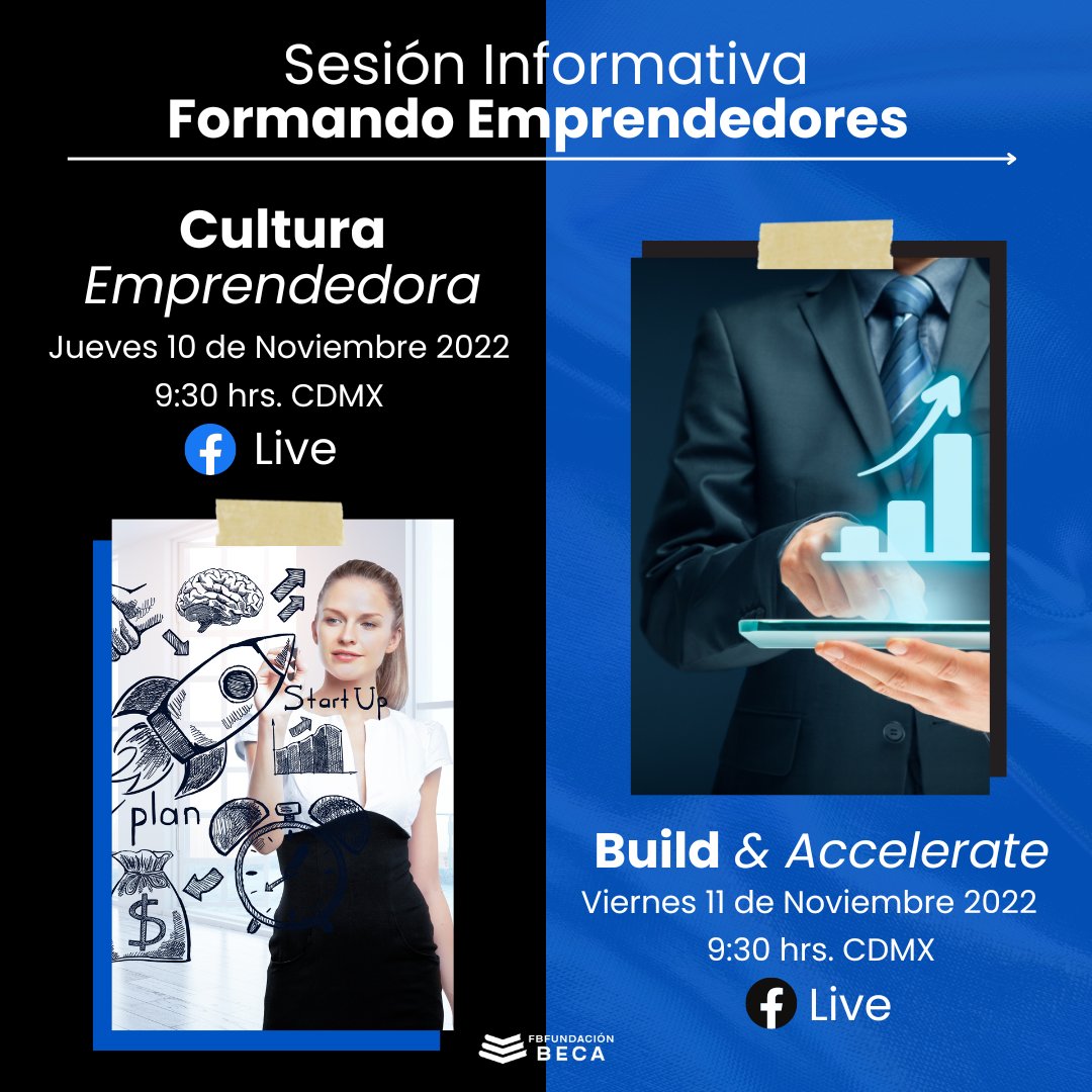 Fundacion_Beca's tweet photo. ✨¡Esto es para ti! Te invitamos a nuestras sesiones informativas para conocer más acerca de nuestros Programas de Emprendimiento.
💻¡En vivo en Facebook!

Si tienes dudas comunícate con nosotros:
📲+52 44 24 67 95 50
✉️informes@fundacionbeca.net
💻https://t.co/kD9hxNEUa1 https://t.co/NvauVd7OFX