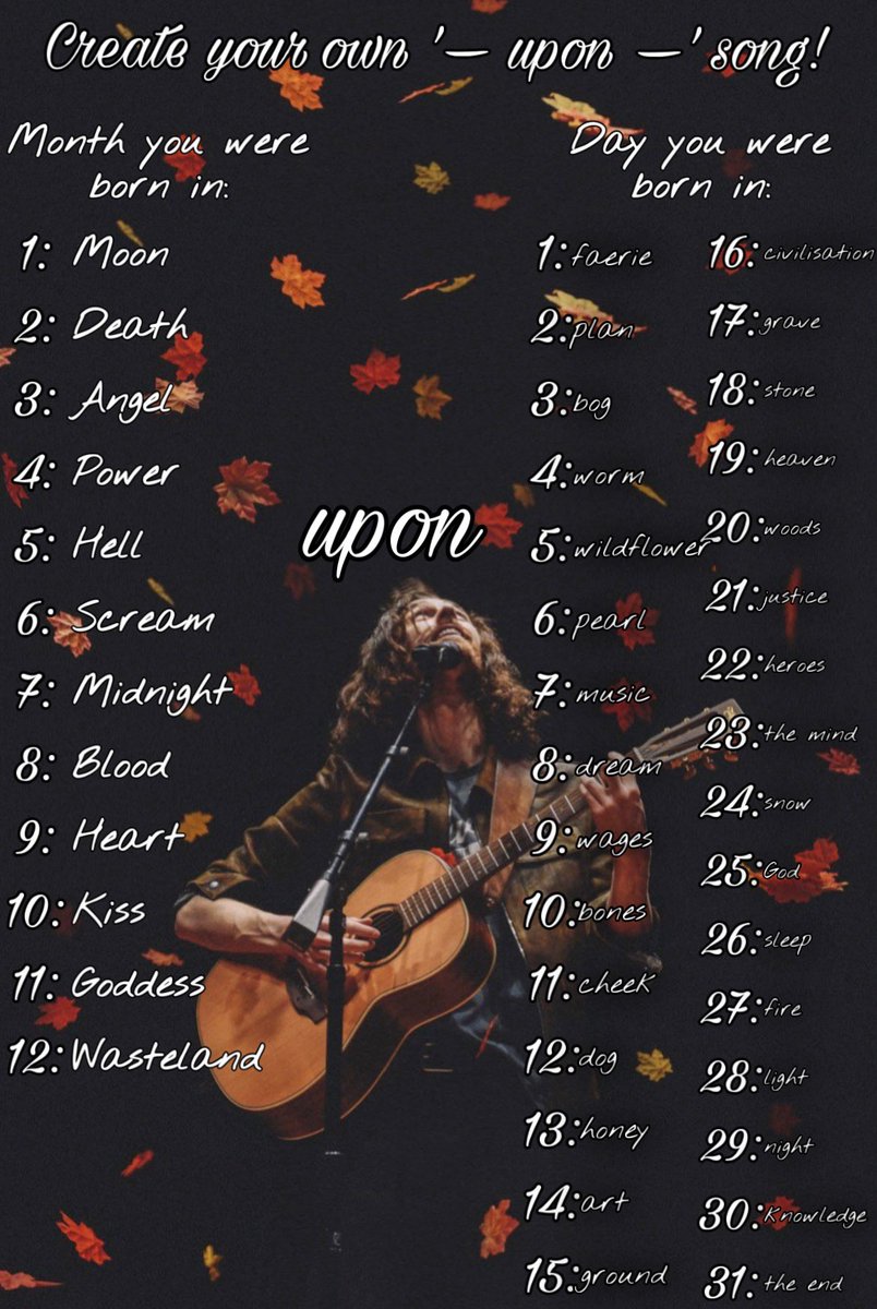 HzoierNot's tweet photo. Create your very own ‘__ upon __’ Hozier song! 

comment and like to manifest it makes the cut for Unreal Unearth 🖤 https://t.co/LmZ7JKXvro