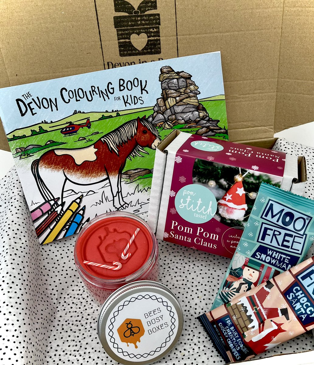 Christmas activity gifts for children. All items support Devon small businesses. For every sale of the Devon colouring book £1.00 is donated to the Devon air ambulance. 
These are limited and we are taking pre orders now via message. 
Gift box just £23.99 plus postage. #Christmas