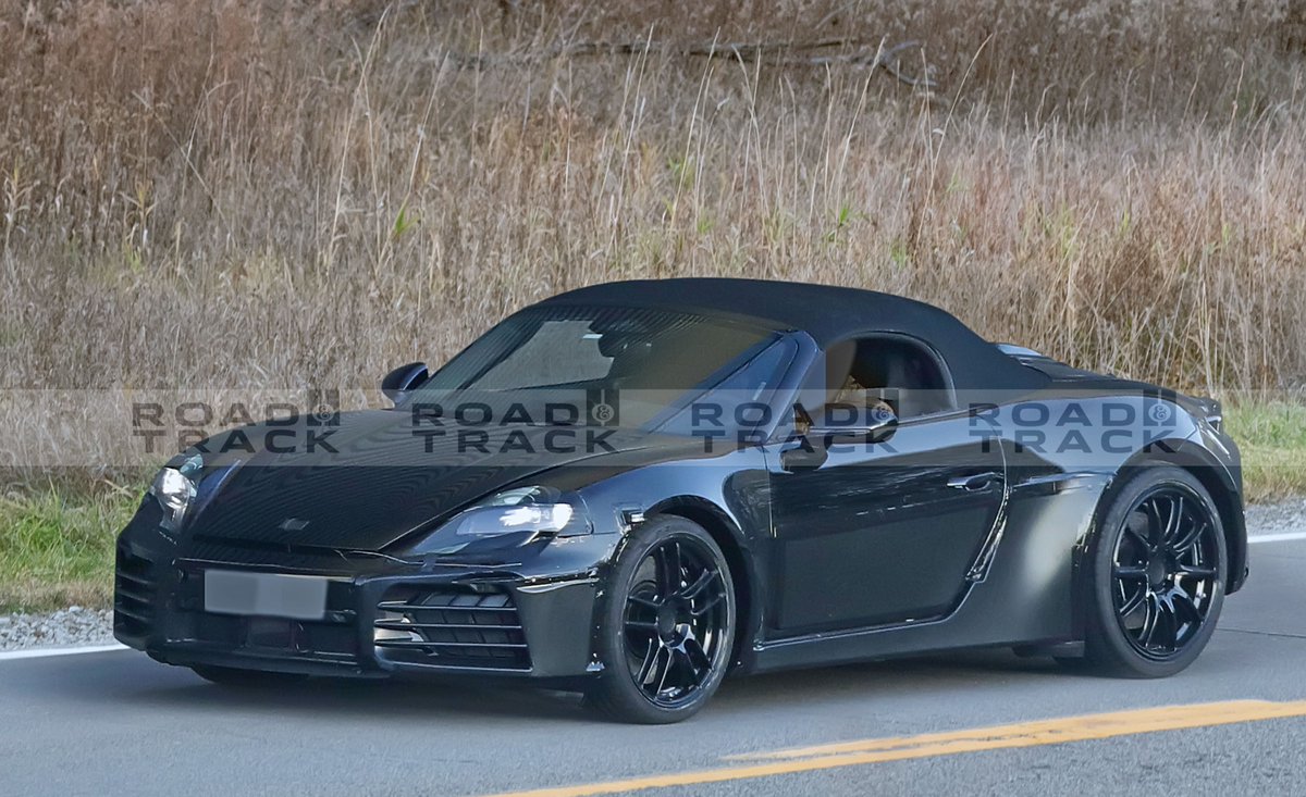 RoadandTrack's tweet photo. Here's your first look at the all-electric Porsche 718 Boxster. https://t.co/hKgB9cp9le https://t.co/ewbPfH1mCj