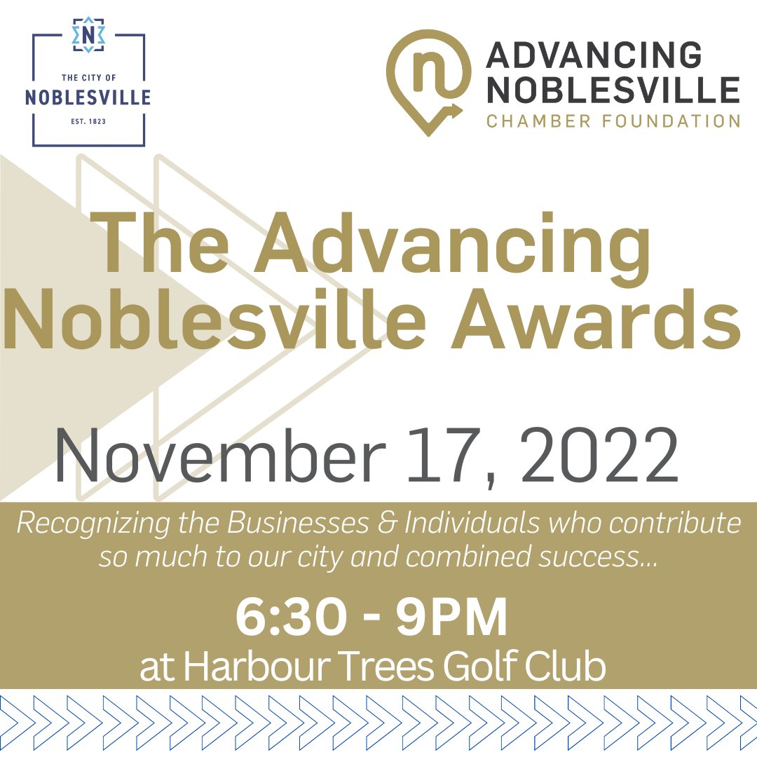 Join us for a celebration of those individuals and businesses who contribute so much to Noblesville's success! 
#advancingnoblesville #noblesvillein #noblesvillecoc #awards #chamberfoundation #ANCF