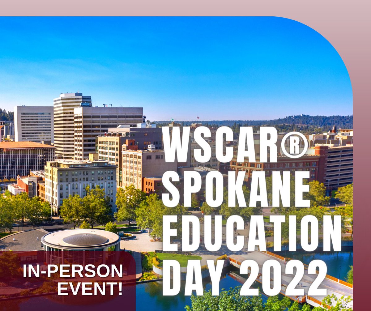WSCAR_NW's tweet photo. Last Call for  WSCAR®’s Spokane Education Day! 

DATE: Thursday, November 10th 
TIME: 9:30 A.M. - 4 P.M. | Happy Hour 4:00 - 6:00 P.M.
CE CREDITS: Earn up to 6 CE Hours
LOCATION: DoubleTree by Hilton Spokane City Center
 
SEE FULL  DETAILS AND REGISTER: https://t.co/BYyiV6TqQt https://t.co/U9AaJI40JP