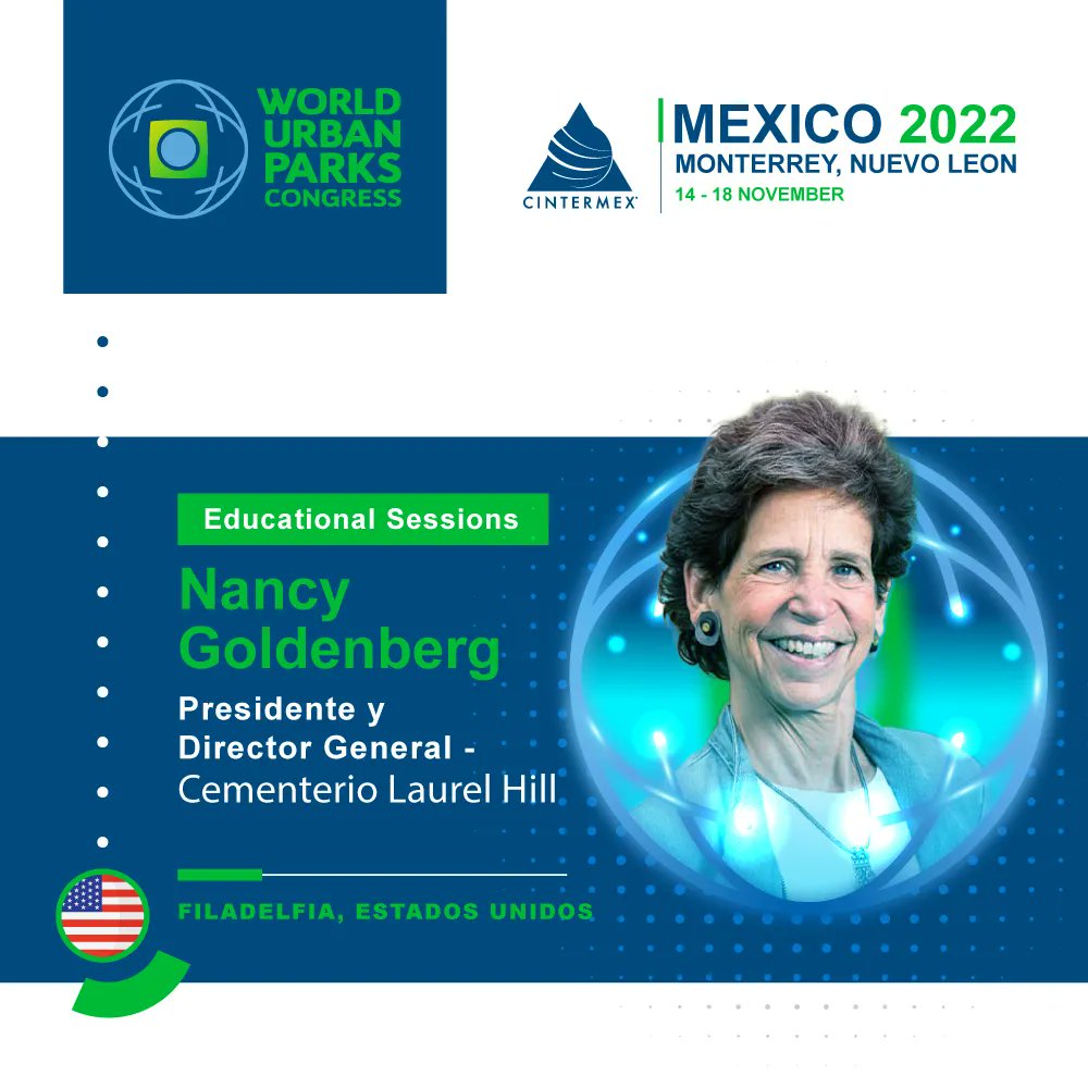 WUParks's tweet photo. #EducationalSessions
We will have great national and international educational sessions.โ
Don't miss Nancy Goldenberg at #WUPCongress 2022.โ
โ
Get your ticket: https://t.co/DPwfNLy1Pt
โ
Doubts? Contact usโ
WhatsApp: +529993530691โ
wupcongress@worldurbanparks.org https://t.co/d3z9gpoOfb