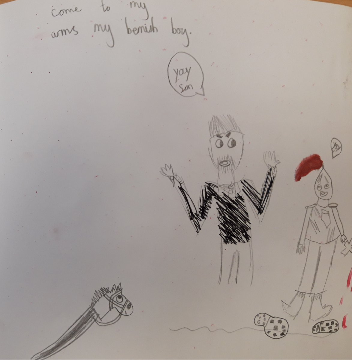 LCPS07's tweet image. Our year 4s have been working hard on illustrating the poem The Jabberwocky by Lewis Carroll as part of their art lessons last half term! They are rightly proud of their books and their use of pen and colour! We love their bold illustrations #inspiredby @accessart