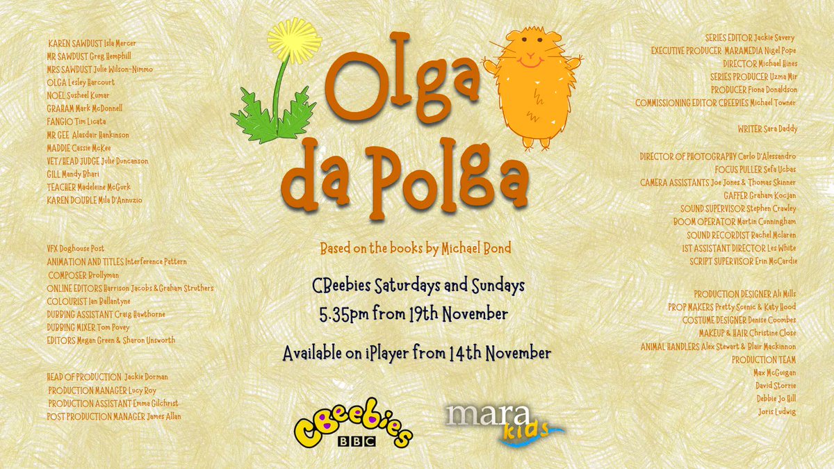 We were extremely lucky to have such an amazing team working on Olga da Polga, both in front and behind the camera. Every person did such an amazing job and made the show what it is. Thank you to everyone! 

Don't forget to tune in! 

#olgadapolga #teamworkmakesthedreamwork