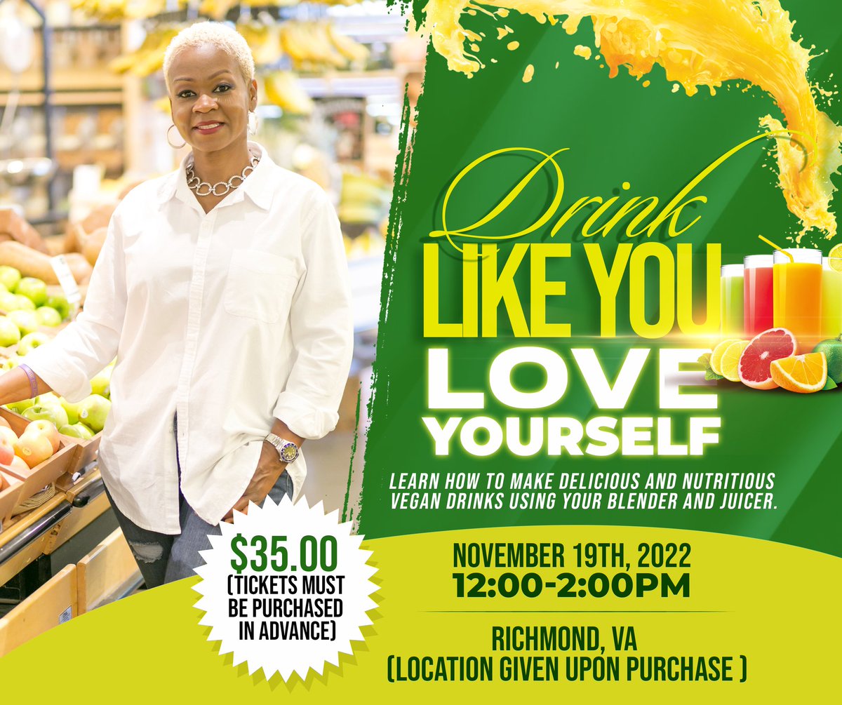 iamlavonda's tweet photo. Did  you save the date? Registration is now open! Are you ready to make delicious  and nutritious drinks using your juicer and blender? We are making juices, smoothies, hot chocolate, nut milks and matcha lattes!   See you soon! Let's do this!https://t.co/dnGMMHFKUe https://t.co/z1PLM9Aenq