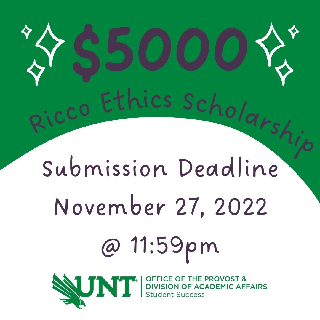 Don't miss your chance to apply. The award for the first place winners in both the undergraduate and the graduate categories will be $5,000! 
vpaa.unt.edu/ss/ssareas/ric…