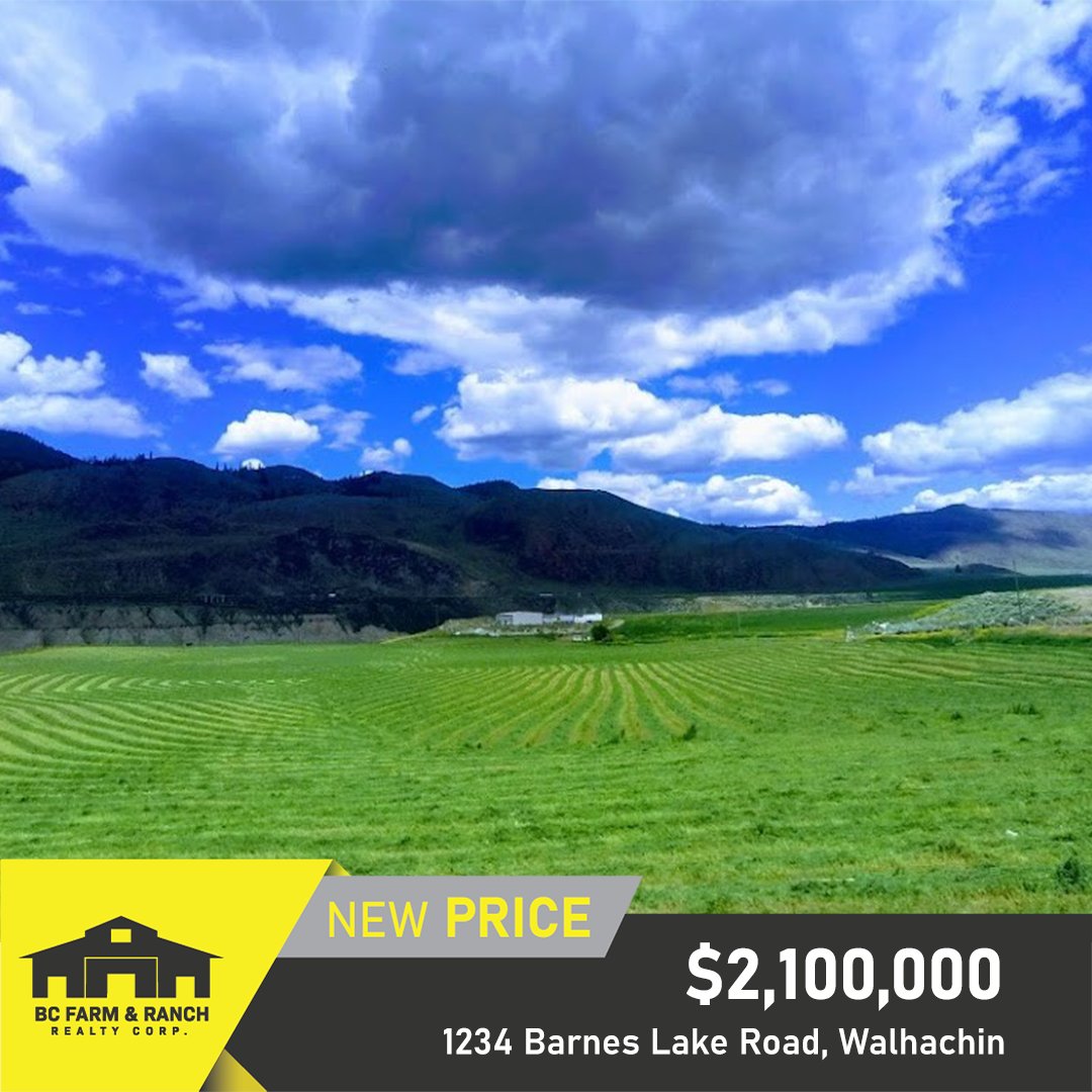 NEW PRICE!

1234 Barnes Lake Road, Walhachin
$2,100,000 | MLS# 167073

Rare opportunity to acquire a 119.92 Acre Hay Ranch in Walhachin. 

bcfarmandranch.com/properties/123…