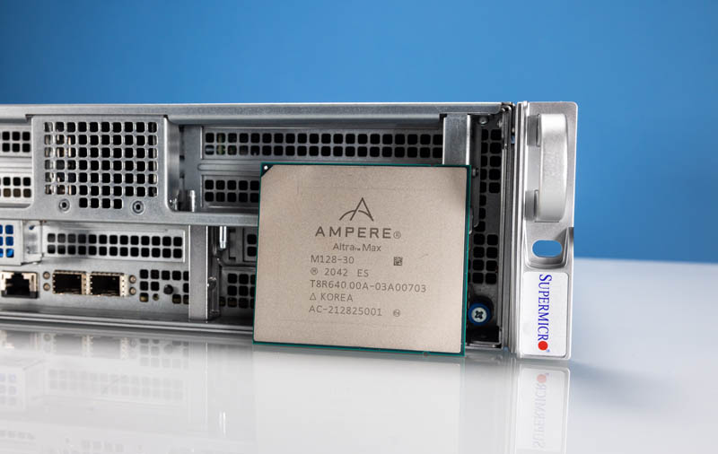 ServeTheHome's tweet photo. We review the Supermicro ARS-210ME-FNR. This is a 2U short-depth edge platform designed around the Ampere Altra Arm CPUs for something different. 128 cores and plenty of PCIe lanes in a telco/ edge form factor! https://t.co/CceDYfQlYH @Supermicro_SMCI @AmpereComputing @Arm https://t.co/QYtLTWw0wM