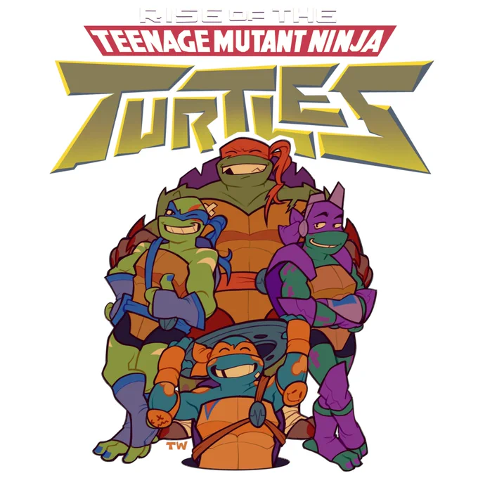 what if hypothetically i re-drew one of those classic tmnt shirts as the rottmnt guys, and perhaps made it a wearable shirt with different color versions... #rottmnt (link bellow) 