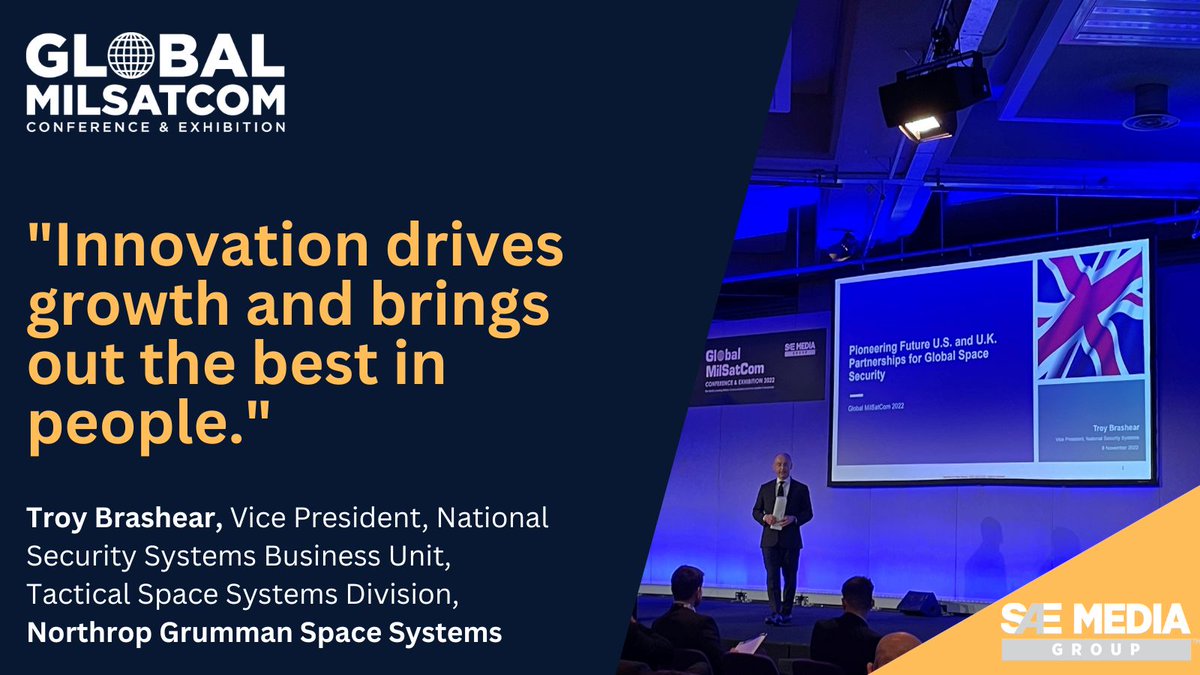 SAEMGDefence's tweet image. Really interesting presentation from Troy Brashear at @northropgrumman on the power in diversity and international collaboration, and pioneering UK and US partnerships for global space security. 
#GlobalMilSatCom #SAEmediagroup #SAEevent #defencetechnology #collaboration