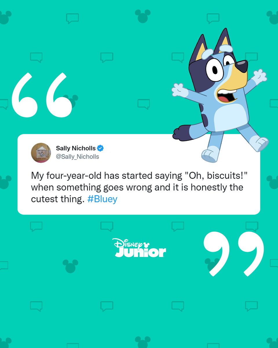 DisneyJr's tweet photo. "Oh, biscuits!" 🥺💙 What phrases have your little ones picked up from watching #DisneyJunior? https://t.co/iLor8kjpFY