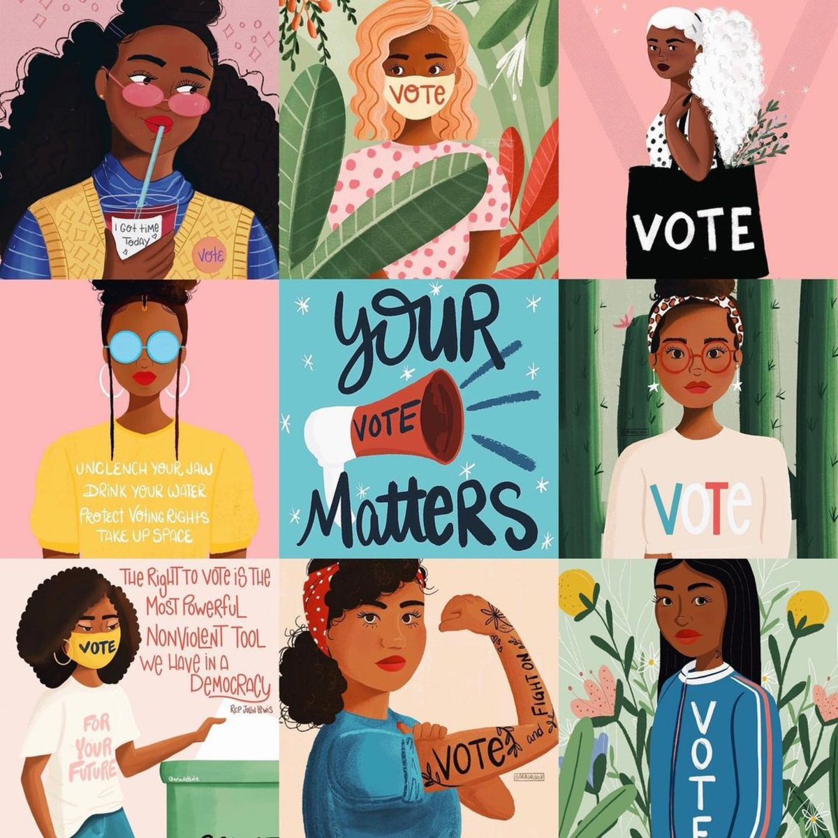 Today is your last day to vote in the Midterm election. If you have any issues contact the Election Protection Hotline at 1-866-OUR-VOTE. 

🔥🔥🔥 art work from IG <a href="/ariadelsole/">Nadia Fisher</a>