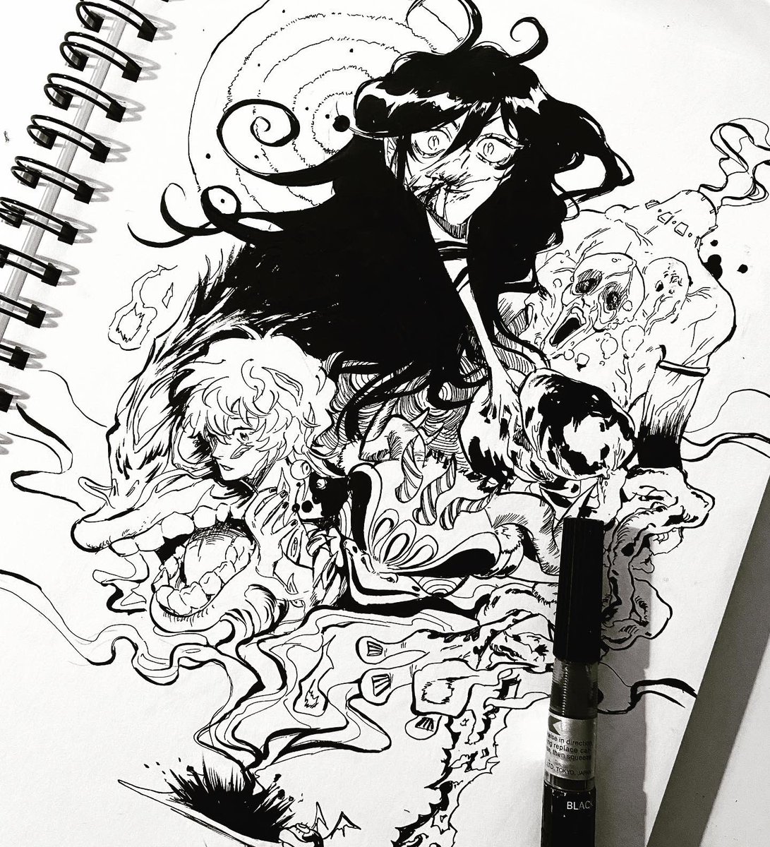 hi!! #artistsontwitter with my recent inktober pieces 🦷 