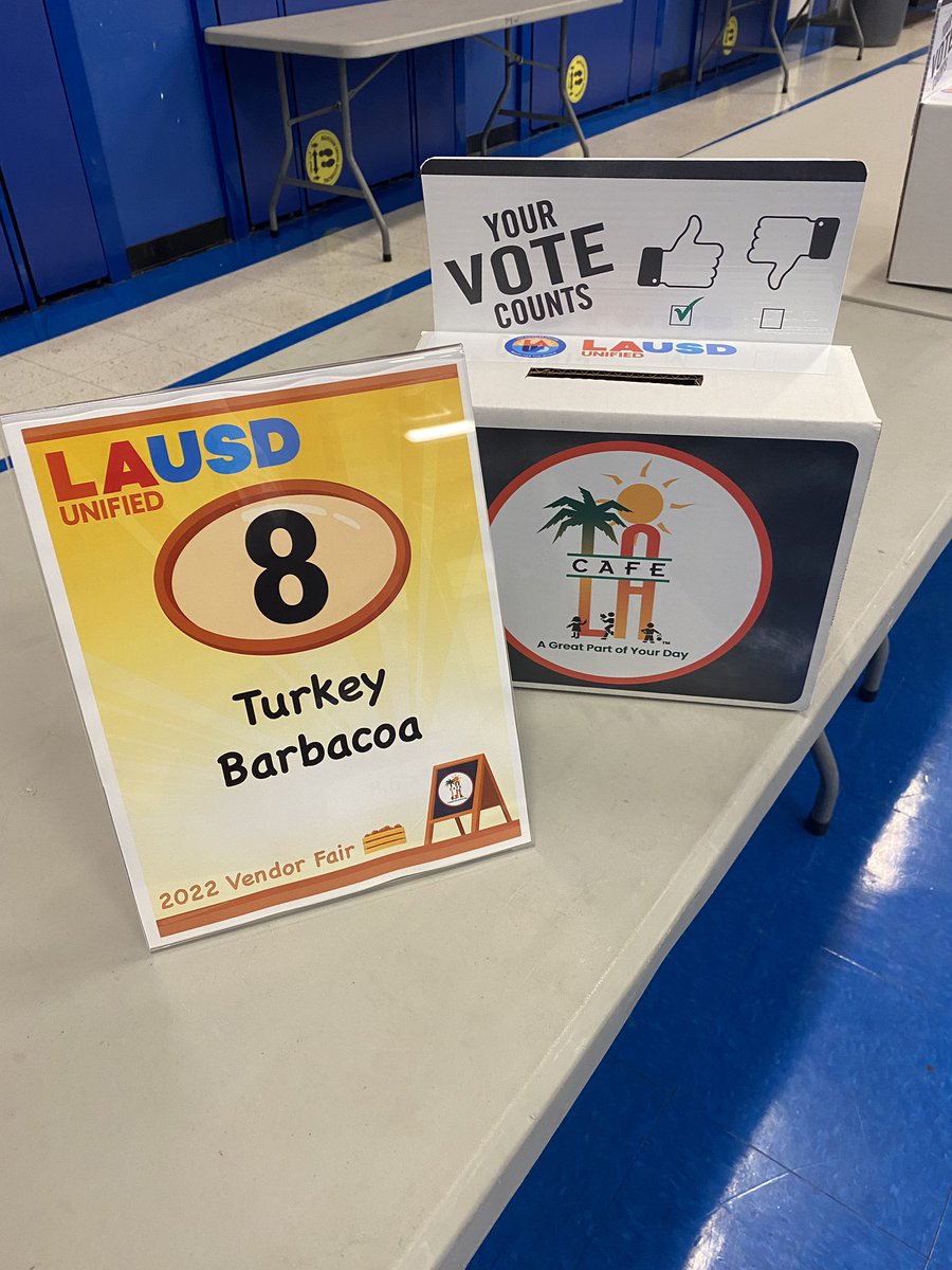 Getting ready for student to try new food choices and vote! Don’t forget to get out there today and vote 🗳️ 12/08/22 #studentapproved4LAkids #CafeLAVendorFair