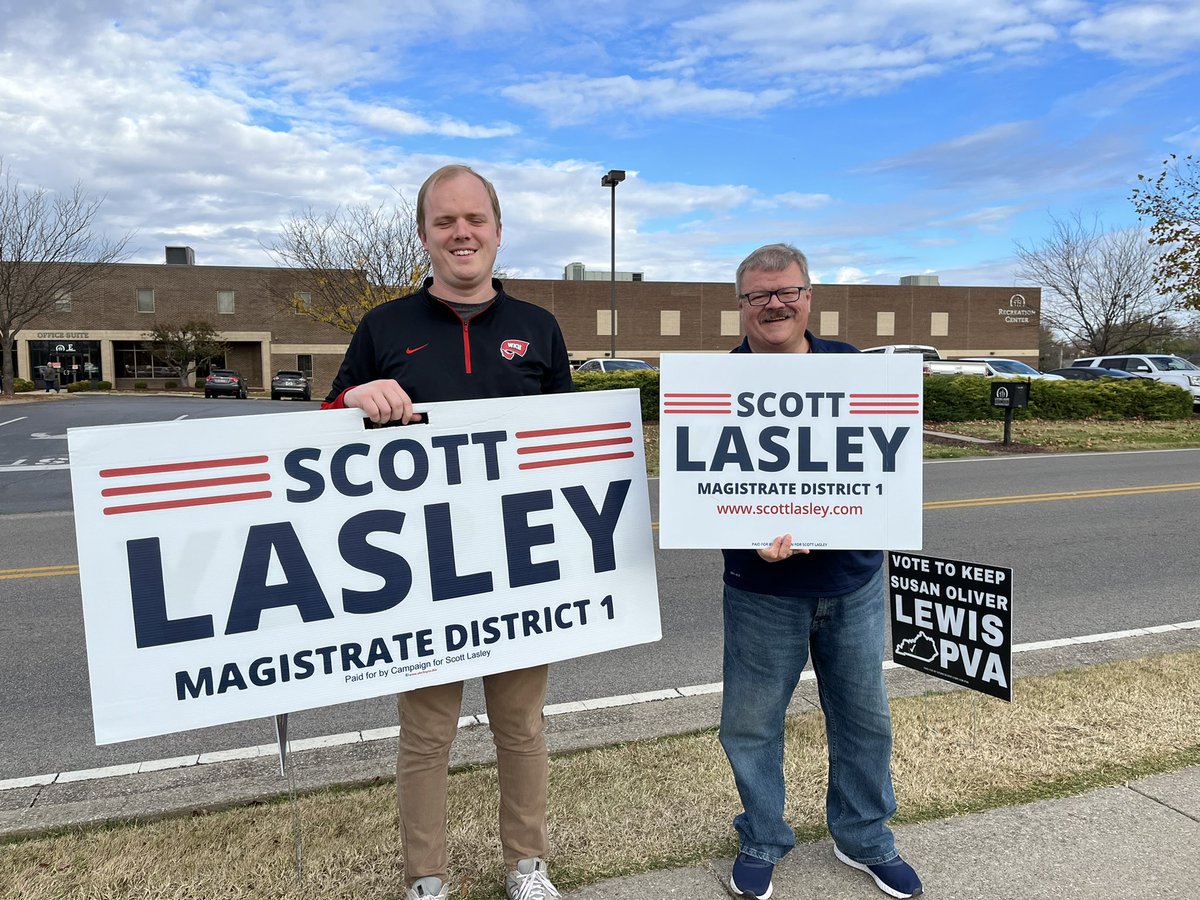 votescottlasley's tweet photo. Grateful for a great crew helping me spread the word this morning! Polls are open until 6! #VoteScottLasley https://t.co/82tf2FCdbZ