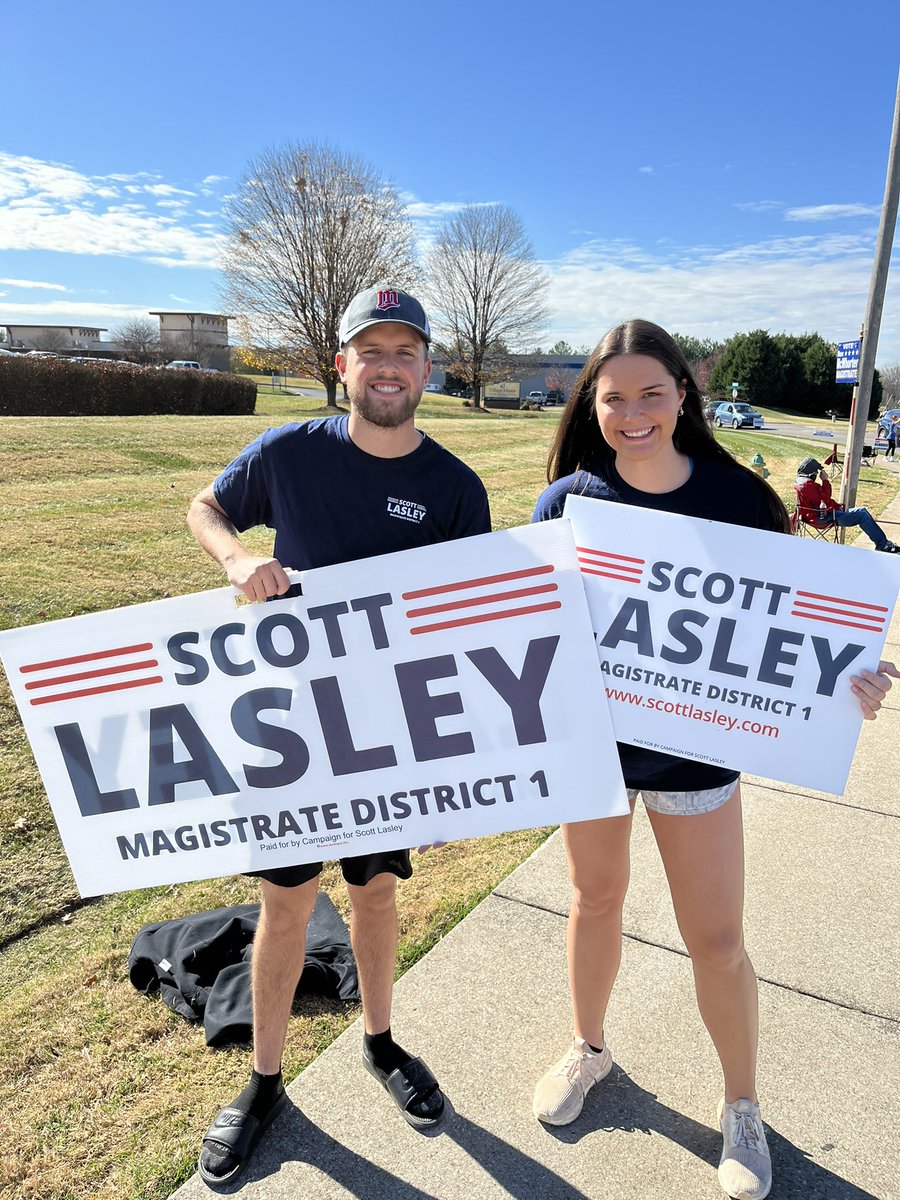 votescottlasley's tweet photo. Grateful for a great crew helping me spread the word this morning! Polls are open until 6! #VoteScottLasley https://t.co/82tf2FCdbZ