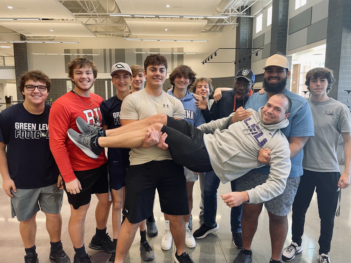 The Healthful Living Dept. and some <a href="/G_L_FOOTBALL/">Green Level Football</a> players hosted a beautiful baby shower to celebrate Coach Goudeau's daughter before her arrival in December! ➡️ to the right to see how his players think he should hold her 👶🍼