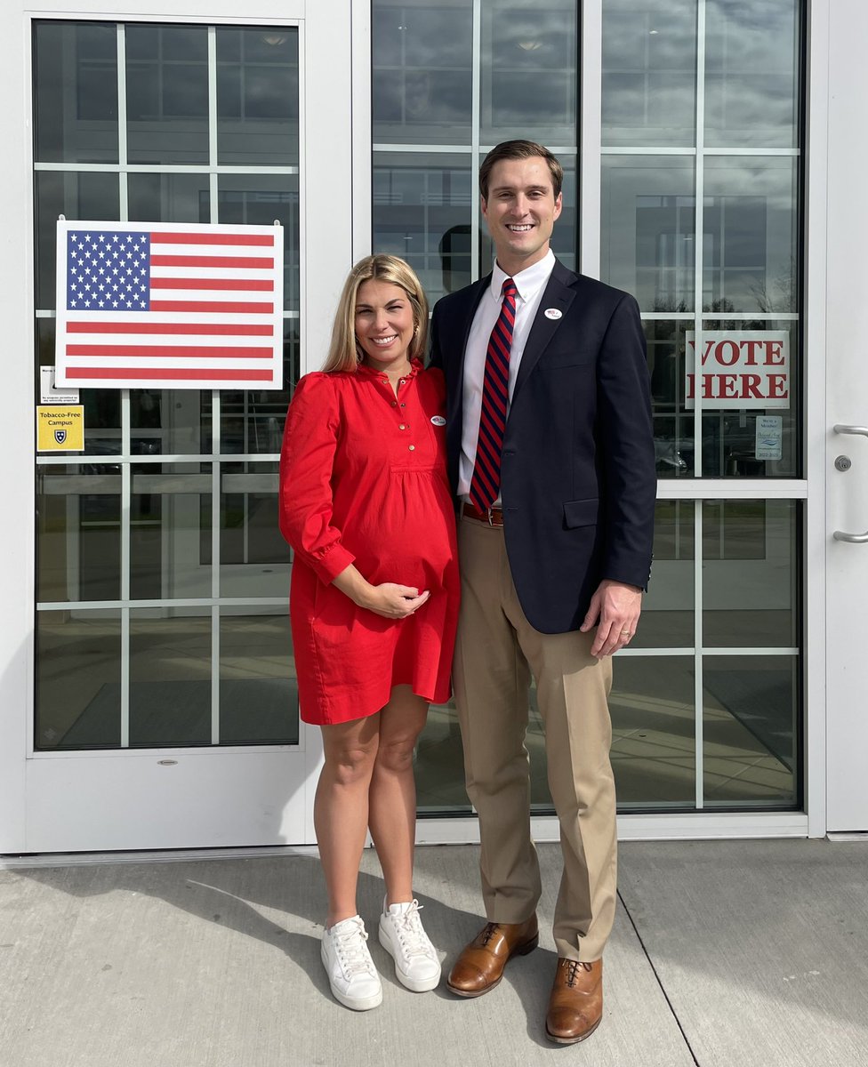 Cade_Foster_KY's tweet photo. Callie and I are grateful to live in a country where our votes count and matter.  Please get out and exercise this important right today! https://t.co/CwS6MWuIaE