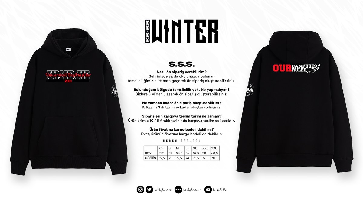 UNIBJK 22-23 WINTER CREATION 🔥🚀 
❗️ Sipariş için DM
❗️Sipariş için son tarih 15 Kasım