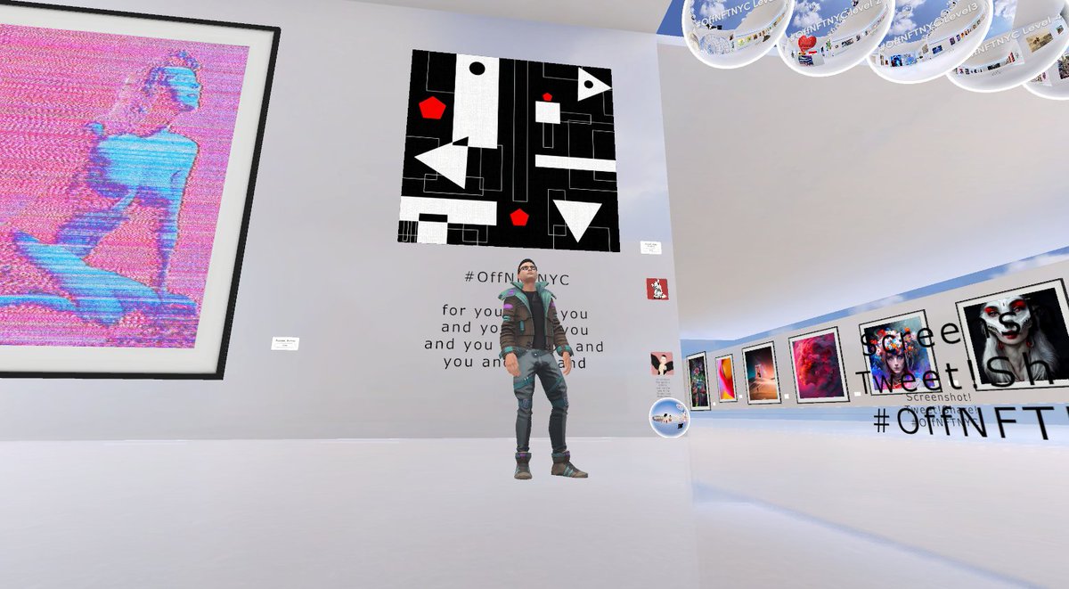 🧱Prizem | MiDiPunkz Fam 🧱✨ (@prizemartnft) on Twitter photo I am doing day 6 of the #SpatianSelfie10DayChallenge taking a selfie in front a fren's artwork on each floor in the #OffNFTNYC gallery!
I challenge <a href="/NLife_project/">Neos | N-project</a> and <a href="/_SOMA_AI/">SOMA | Season 1: 1 Left</a> to do this challenge with me!
6th level - spatial.io/s/OffNFTNYC-Le…
Lobby - spatial.io/s/OffNFTNYC-Ar… I am doing day 6 of the #SpatianSelfie10DayChallenge taking a selfie in front a fren's artwork on each floor in the #OffNFTNYC gallery!
I challenge <a href="/NLife_project/">Neos | N-project</a> and <a href="/_SOMA_AI/">SOMA | Season 1: 1 Left</a> to do this challenge with me!
6th level - spatial.io/s/OffNFTNYC-Le…
Lobby - spatial.io/s/OffNFTNYC-Ar…