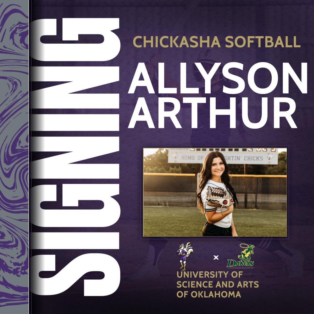 ChickashaATH's tweet photo. Ally Arthur will be signing her NLI to play softball at USAO on Wednesday, November 9!  We are proud of you and excited to see what the future has in store at USAO! #Chicks2Drovers! Congratulations Ally! https://t.co/0gWZWA7LDa