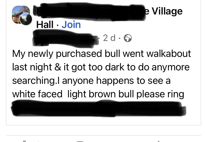 Tell me you live in the country, without telling me you live in the country!!

Got to love local FB