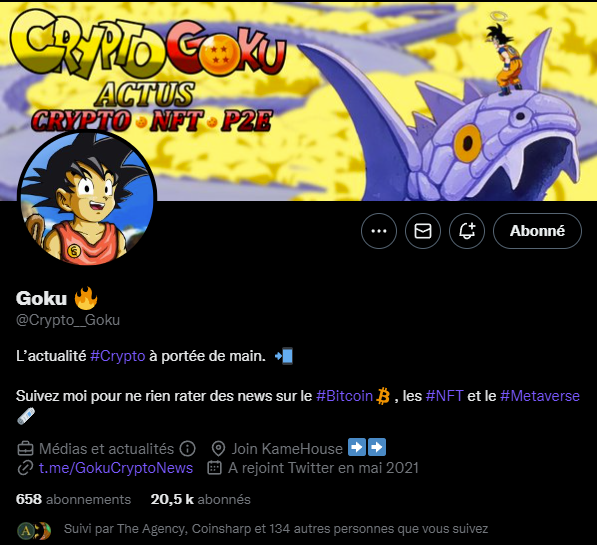 Unpetitgiveaway's tweet photo. Rapide présentation d'une des meilleurs page Twitter!
Si vous voulez de l'actu sur les #Crypto #NFT et le #Metavers c'est chez @Crypto_Goku !🔥
De nombreux #Thread et même des Threads de ses threads! 🥹
Une page toujours agréable à lire et bien soigné!
#CercleTwitter✅ https://t.co/qsDo8vMHLh
