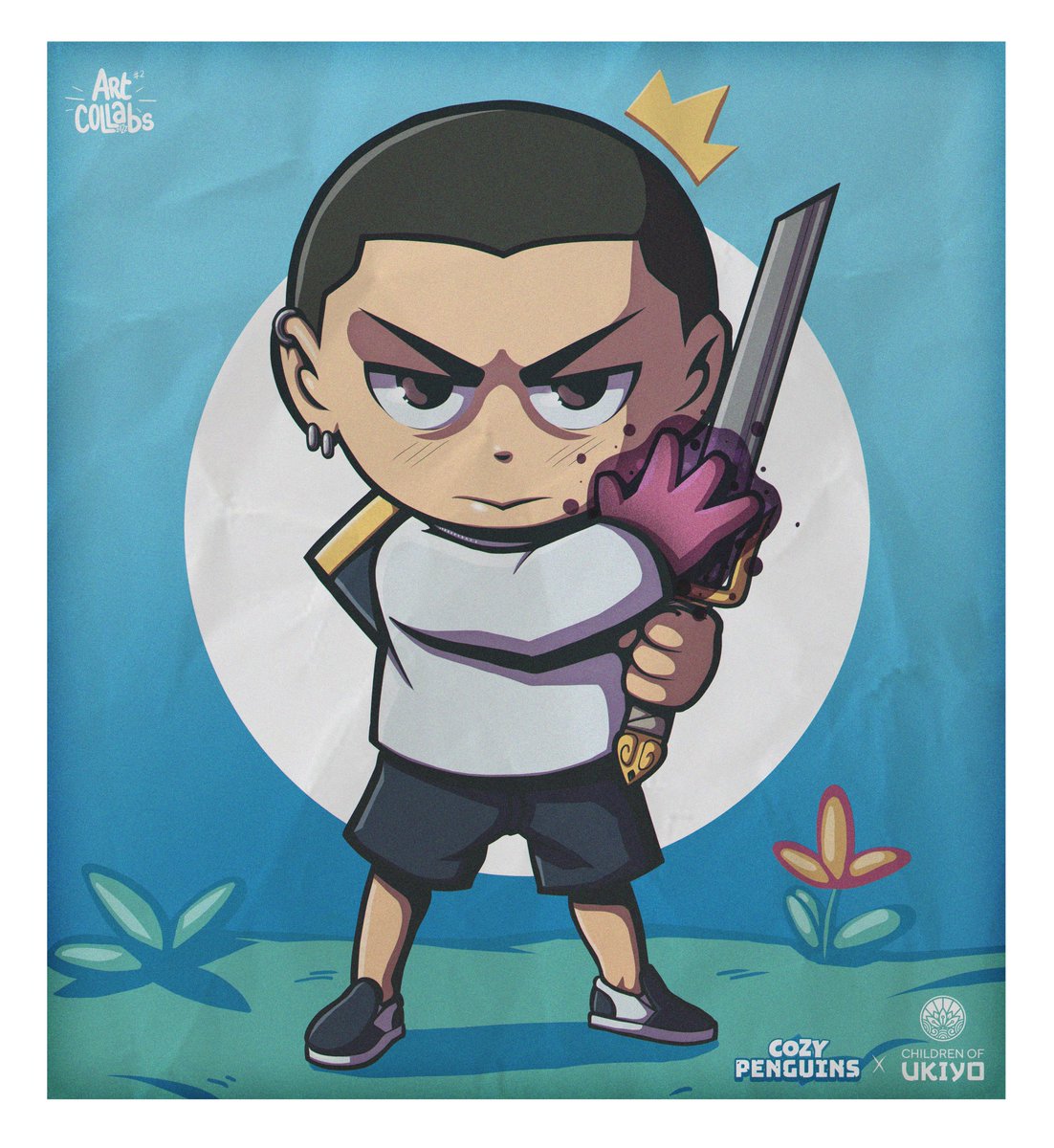 Artcollabs_'s tweet photo. What is Tiny Carlitos.sama doing to his sword ?

Art Collab #2 with @cozypenguinsnft &amp; @childrenofukiyo !!!👀

The artists that made this are @TimDraws (sketching and composition) and @Carlitossama_ (Line art and rendering)

Join us this Friday at 6h30 EST
#nft #NFTartist https://t.co/yRhthmrjzl