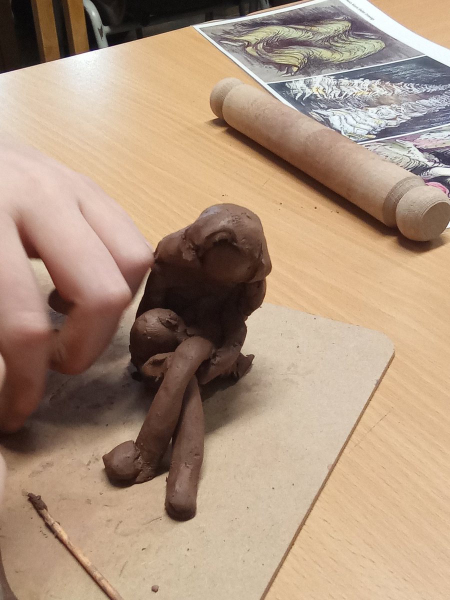 Our Y6 artists worked as sculptors today. Inspired by Henry Moore's Shelter drawings, they imagined figures sleeping in the underground. Some really touching results! #art #history