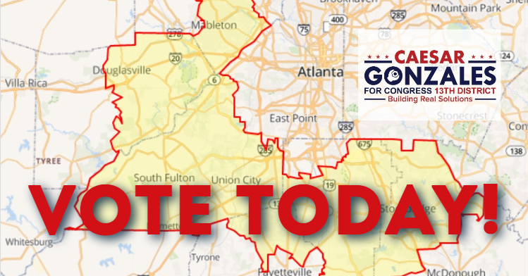 CaesarGonzGA's tweet photo. #VOTETODAY for a better Tomorrow in the 13th District! Vote for Caesar Gonzales!
#gagop #gapol #GA13 #WhereIsDavidScott https://t.co/FbVvHTZ4c4