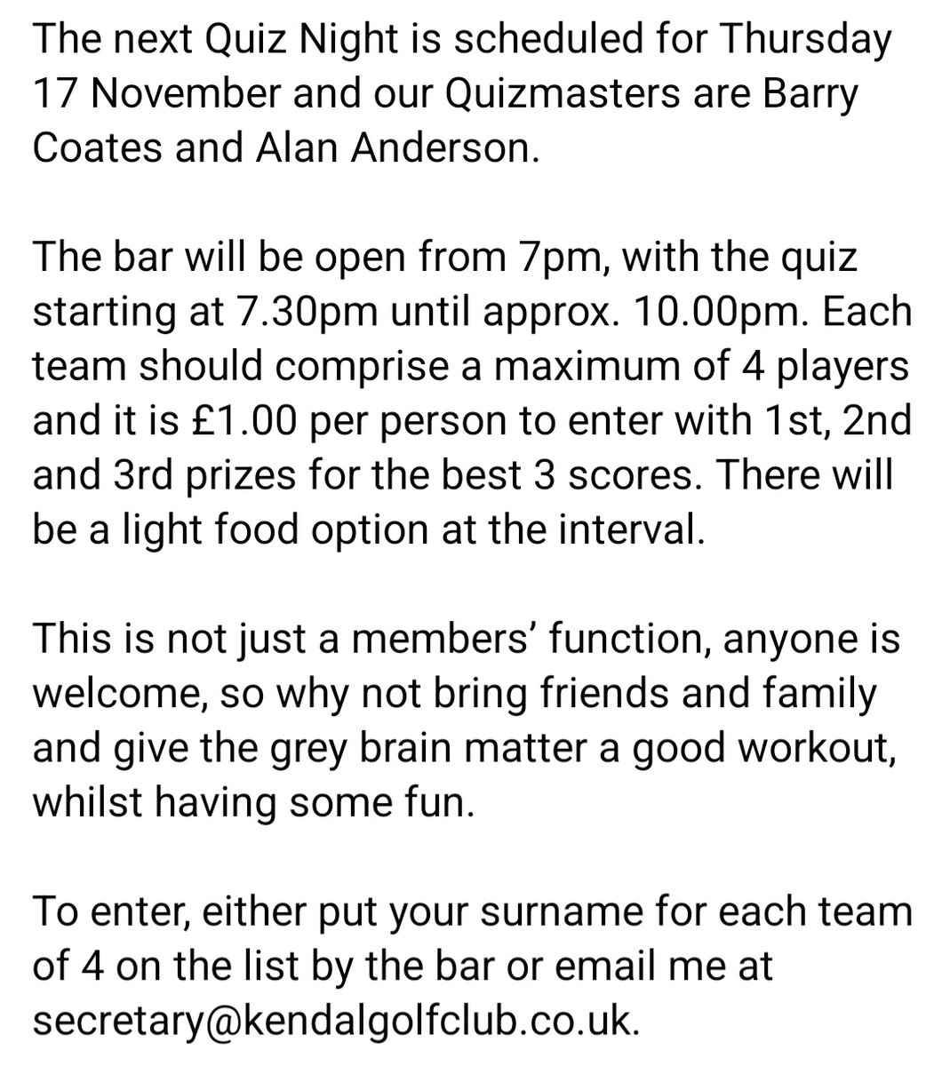 Kendal Golf Club (@clubkendal) on Twitter photo 