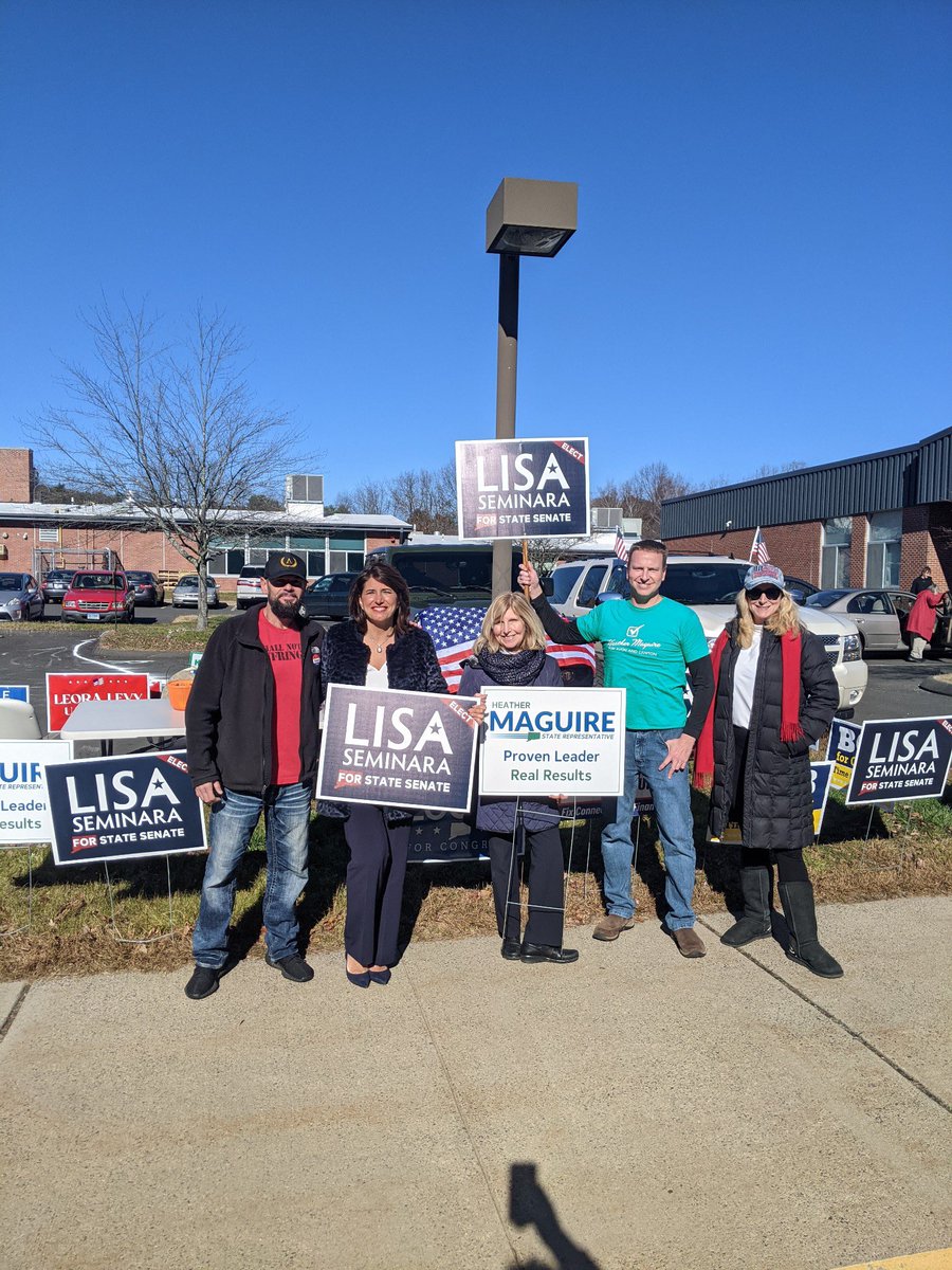 SenatorSeminara's tweet photo. Great enthusiasm throughout Avon  with Heather Maguire. We also crossed paths to spend some time with @GSLoganCT and Mayor @erinstewartct. Polls are open until 8 PM so please make sure to vote for Lisa Seminara and the rest of the Republican team on Row B. #ctgop https://t.co/Wlqx620zEG