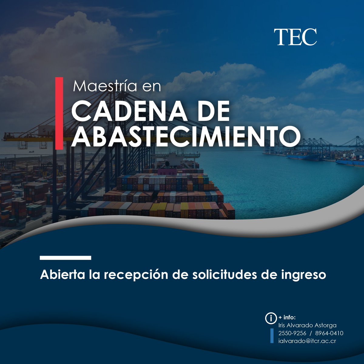 FUNDATECcr's tweet photo. Maestría en Cadena de Abastecimiento #SelloTEC
Contactos:
WhatsApp: 8619-1481 / 8964-0410
Teléfono: 2550-9256
Correo: ialvarado@itcr.ac.cr
#FUNDATEC #Maestría #CadenaDeAbastecimiento https://t.co/kwkIHKGJPF