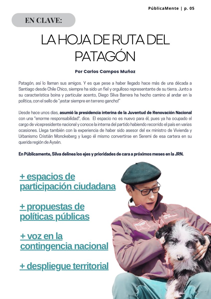 diegopatagon1's tweet photo. Gracias @PublicaMenteRev por el espacio para contar lo que continuaremos haciendo desde la @JuventudRN, queremos ser un aporte a nuestros militantes y al país que hoy atraviesa por momentos difíciles. Seguiremos trabajando por un #Chile más libre, justo y solidario. 💪🏼🇨🇱 https://t.co/FbgK7mEuZK