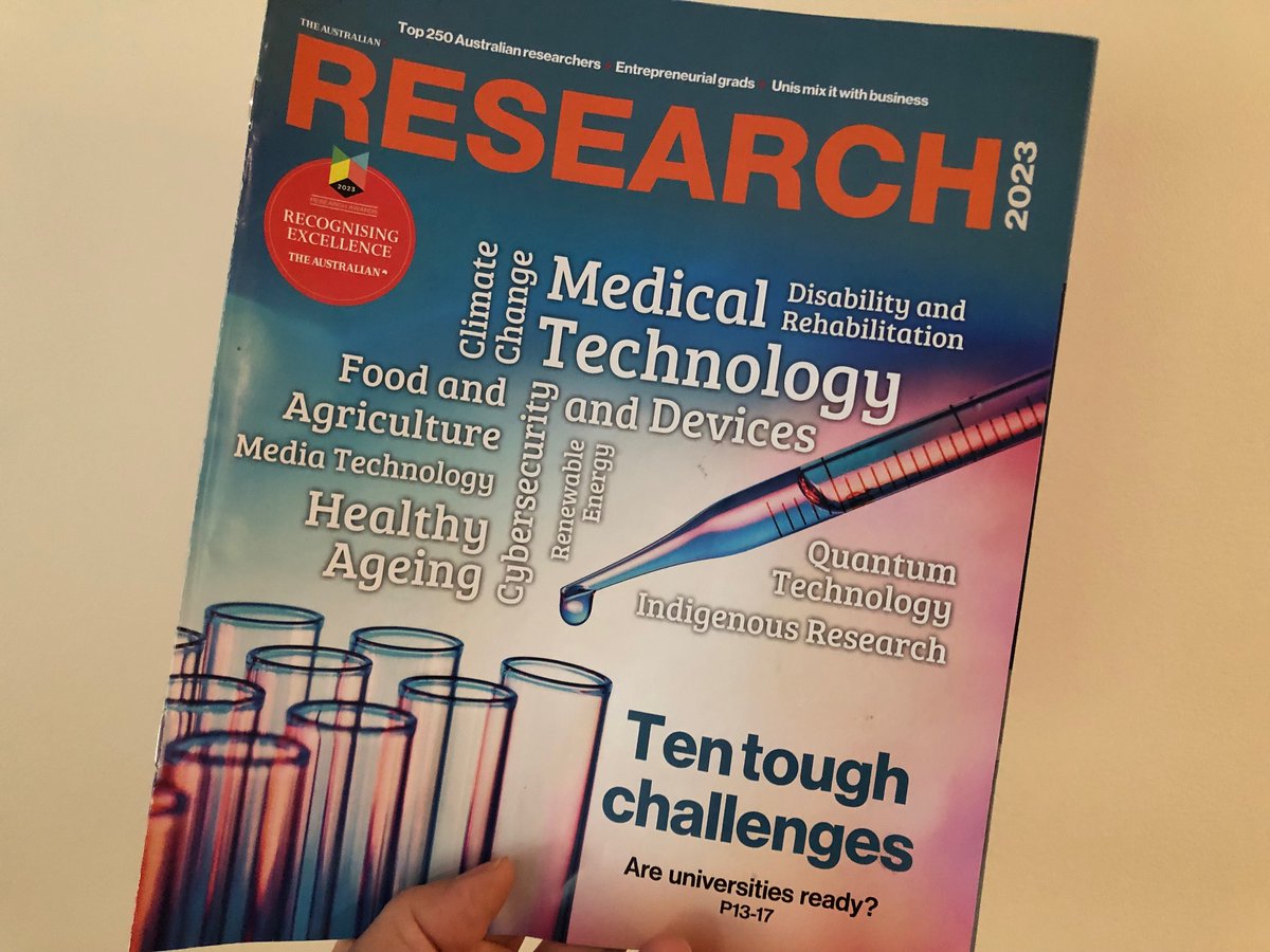 Today we publish the annual #researchmag which shines a light on the excellence of Australian research in universities and other institutions theaustralian.com.au/special-report…