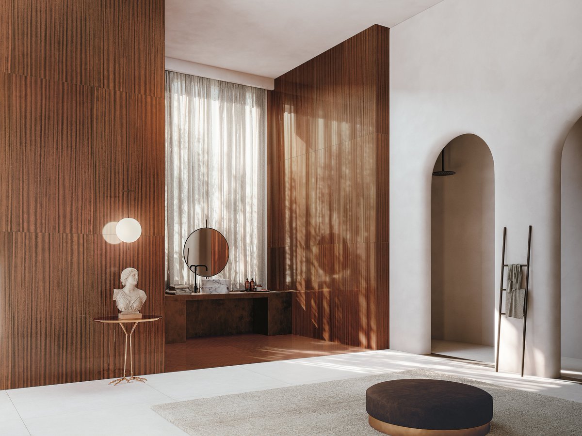 CeramicsOfItaly's tweet photo. This month, we're exploring the 1st trend from our Fall/Winter #TileTrend Report, #Provenance! From wood used to fashion bricola in Venice to English stone used to build castles, these #ItalianTiles take inspiration from specific places &amp; wonders across the globe. #TileTuesday https://t.co/N920QAUHm3