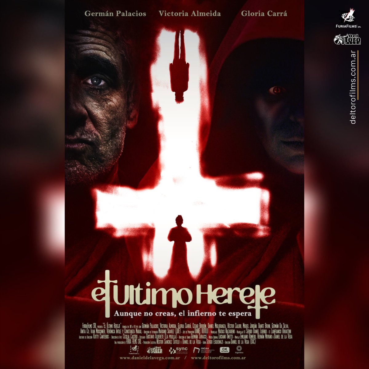 POSTER 🔥EL ÚLTIMO HEREJE🔥
AUNQUE NO CREAS, EL INFIERNO TE ESPERA.

¡Les presentamos el poster de nuestro nuevo título💀!

Una película dirigida por <a href="/DanielSdelavega/">林伟</a>  
Escrita por Sergio Esquenazi
Producción #FuriaFilms <a href="/deltorofilms/">DelToroFilms</a> 

#ElUltimoHereje #MarDelPlataFF