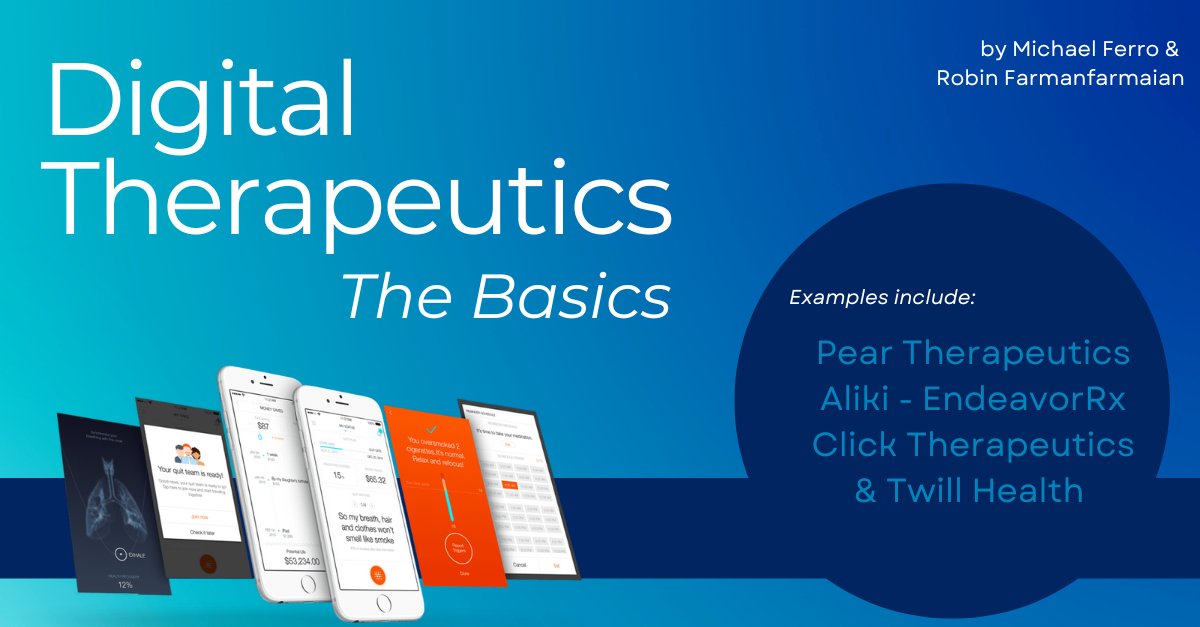 Robinff3's tweet photo. Digital Therapeutics: The Basics

Examples from:
Pear Therapeutics
Click Therapeutics
Akili Interactive
Twill Health 

#ai #artificialintelligence #democratizinghealthcare #democratizehealthcare #digitaltherapeutic #PDT #CBT #mentalhealth #addiction #happiness #adhd https://t.co/bCHaOhRX0R