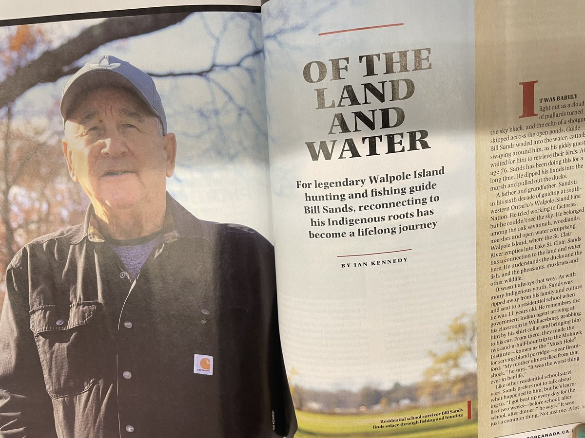 If you don’t read <a href="/OutdoorCanada/">Outdoor Canada</a>, you should pick up the most recent issue to check out my feature on Walpole Island’s Bill Sands, a residential school survivor who has used his connection to land and water, as a hunting and fishing guide to heal