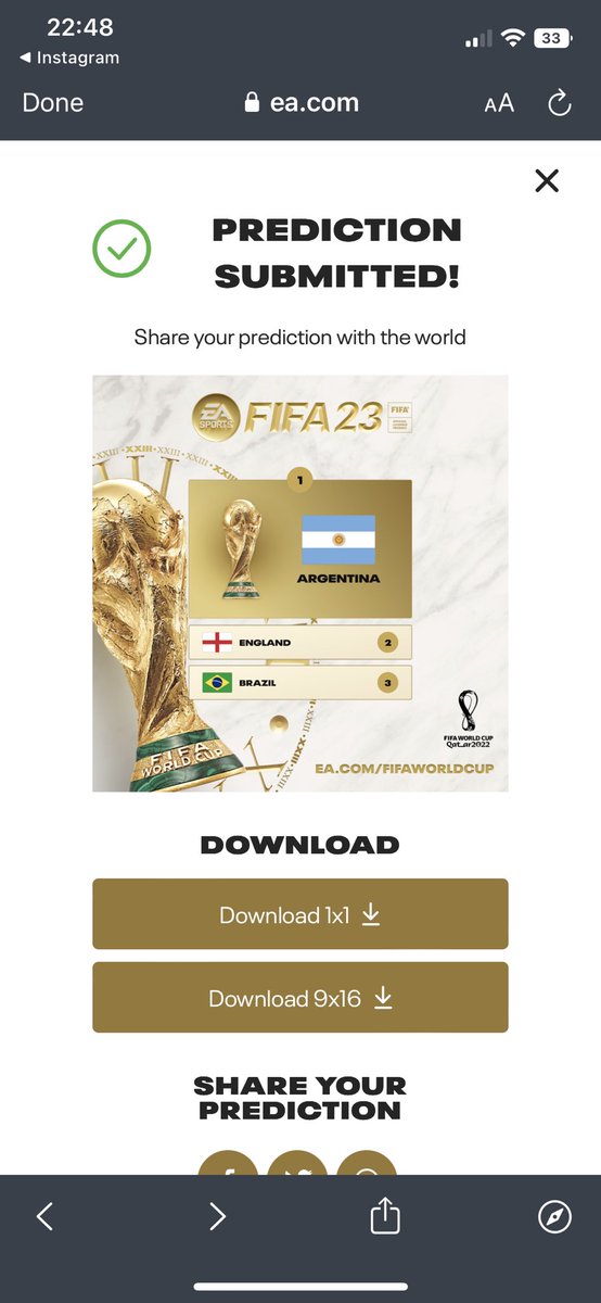 FPLwkbe's tweet photo. Argentina 🇦🇷 to Win
England 🏴󠁧󠁢󠁥󠁮󠁧󠁿 2nd Place
Brazil 🇧🇷 3rd Place
@EASPORTSFIFA #EASPORTScontest https://t.co/Hn9uxN0kVq
