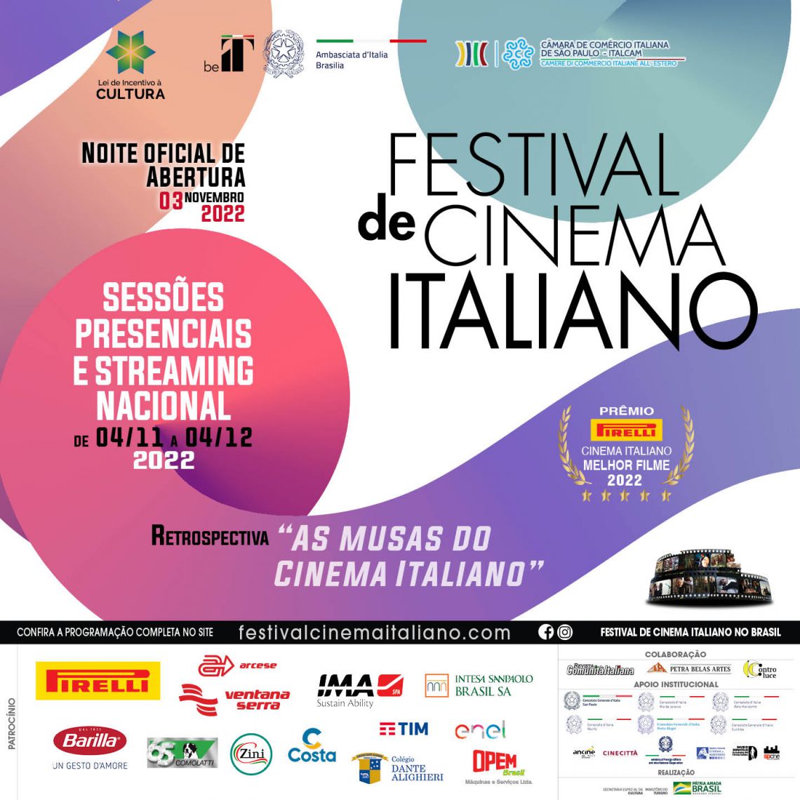 ItalyinRecife's tweet photo. Il Festival del cinema italiano dal 4 novembre al 4 dicembre, di persona e online.

La versione in presenza si svolgerà in 49 sale in 38 città del Paese, mentre la versione completa e trasmessa online sarà disponibile in tutto il Paese.
https://t.co/3ywuXQBKrI https://t.co/FGETXMLdbi
