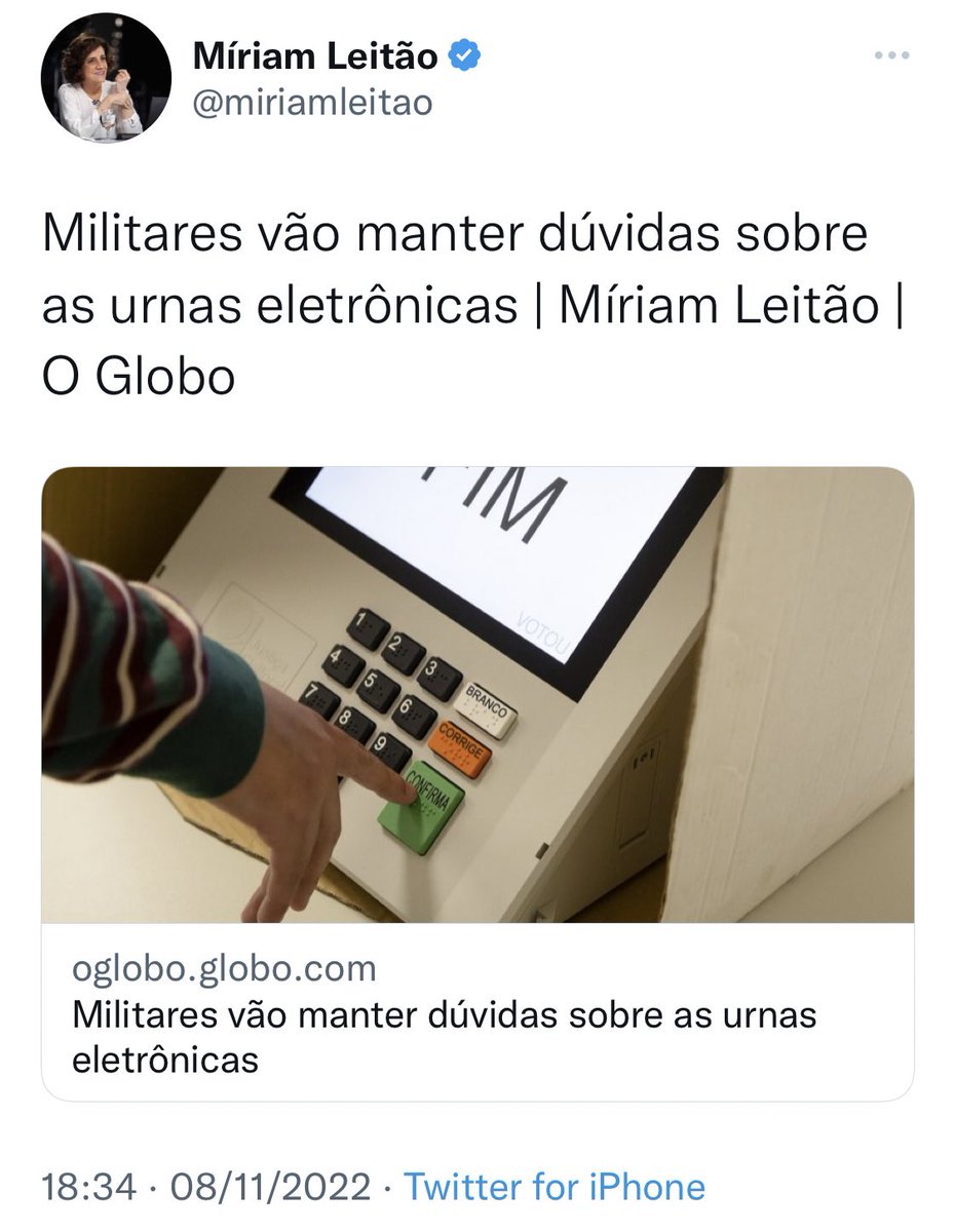 brom_elisa's tweet photo. A Miriam teve acesso ao relatório do Ministério da Defesa?🤔 https://t.co/mMlUtyYRIf