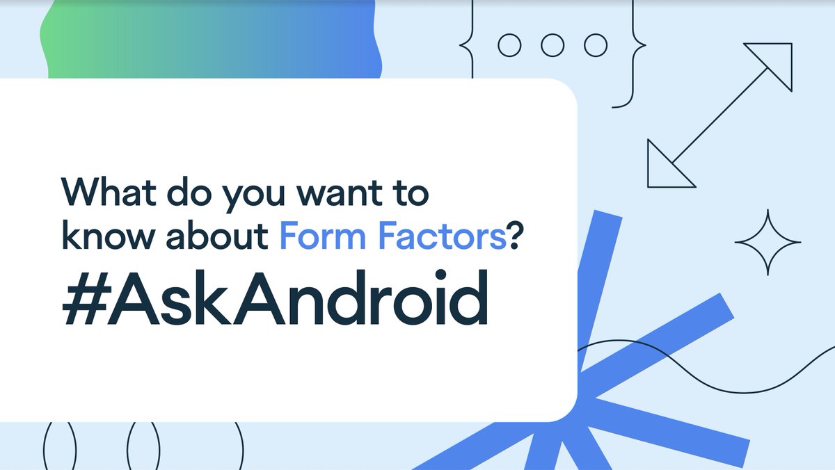 What do you want to know about form factors? 🤔 

Tweet us your questions using #AskAndroid 👇

Then, tune in to #AndroidDevSummit at 4:20 PM GMT to watch us answer questions live. → goo.gle/ADS-Live-FormF…