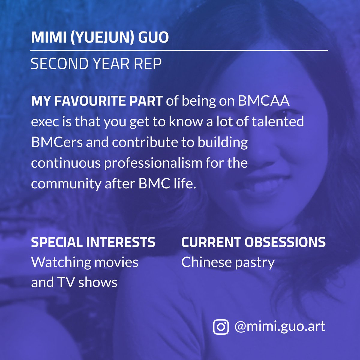 EXEC SPOTLIGHT: Meet your 2T2 Second Year Reps, Naomi (<a href="/robson_visuals/">Naomi Robson 💀🎨</a>) and Mimi!

Current <a href="/MScBMC/">MScBMC</a> student looking to get involved 📚? Join us as a First Year Rep! 

Learn more and self-nominate by Nov 18: linktr.ee/bmcaaexec