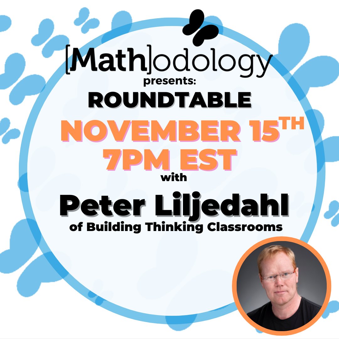 We'll hear from 'Building Thinking Classrooms in Mathematics' author <a href="/pgliljedahl/">Peter Liljedahl</a> in just ONE WEEK! Join our live meeting  for FREE on Tuesday, November 15th, at 7 pm est. 

Register Here: lp.constantcontactpages.com/su/5MfSkZC/mat…

#mathpd #freepd #thinkingclassroom