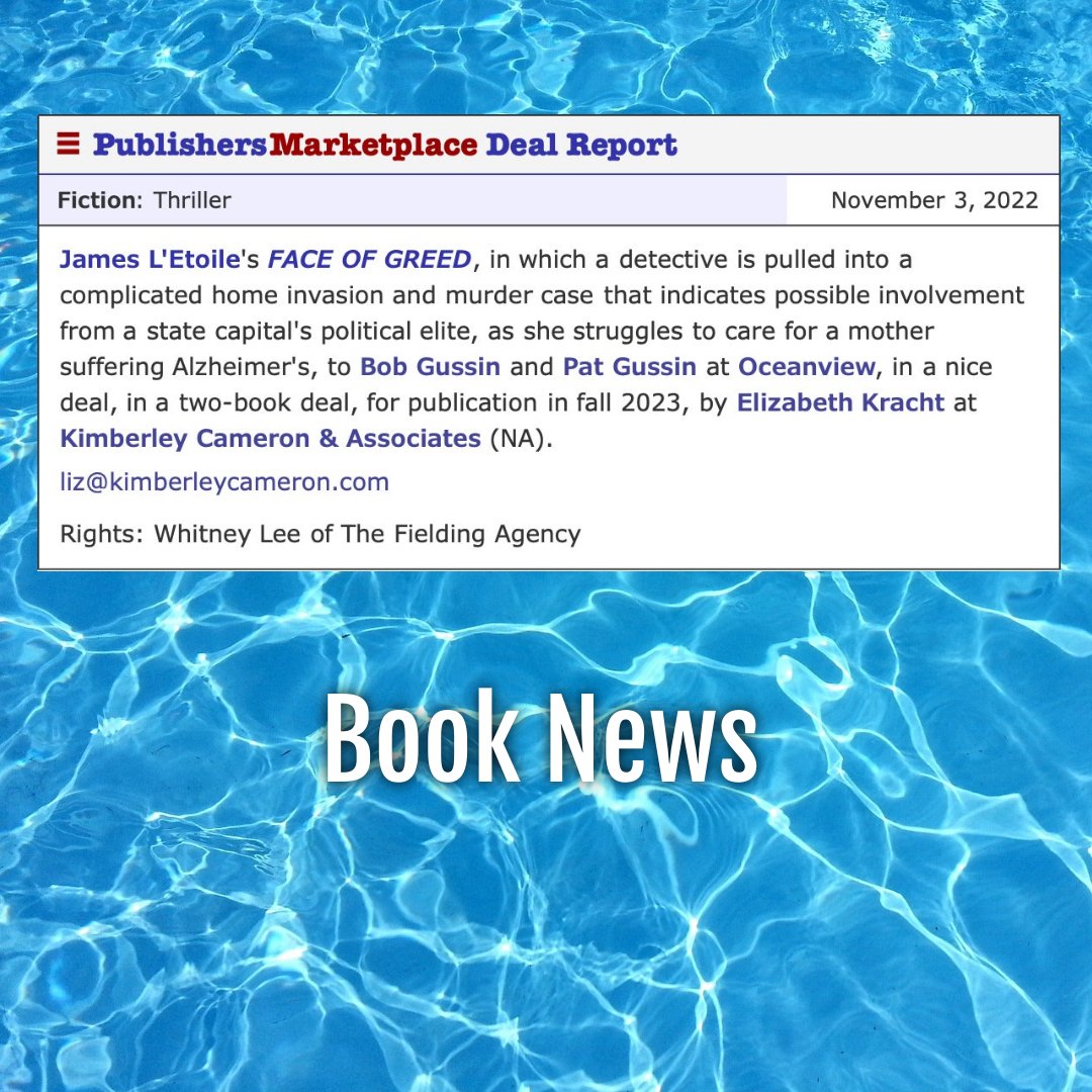 JamesLEtoile's tweet photo. New pub deal thanks to @elizabethkracht of @kcandaliterary and @oceanviewpub Couldn't be happier.
#pub #crimefiction #authorsofinstagram #authorsofig #writer #busywriter https://t.co/qX2FZLdGSM