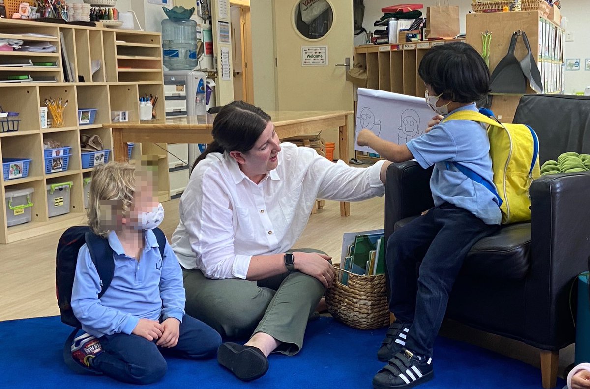Our Pre-K authors love sharing their books with their class. Thank you ⁦<a href="/Mattglover123/">Matt Glover</a>⁩ ! Our bookmaking is still going strong at #scishongqiao #ece.