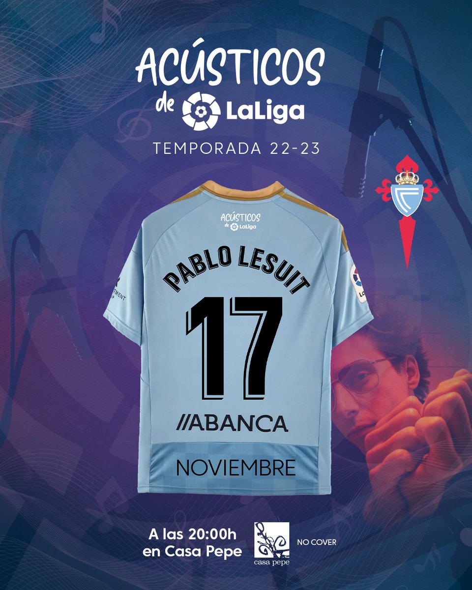 No te pierdas a <a href="/pablolesuit/">Pablo Lesuit</a>  en los Acústicos de <a href="/LaLiga/">LALIGA</a>  en Casa Pepe este 17 de Noviembre

eventbrite.es/e/entradas-los…