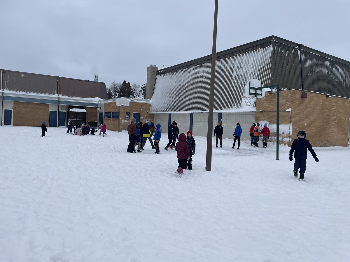 PrincipalMrW's tweet photo. Fresh snow is just a great excuse to play outside. Our #HughCairnsVC students love to #PlayOutside #Move2Grow https://t.co/V8WL9hAnNl